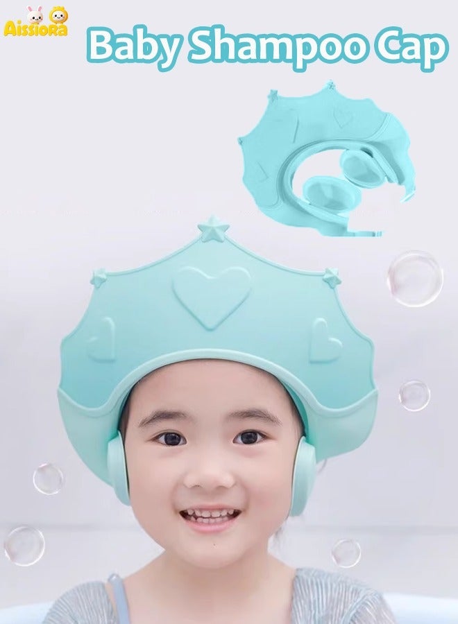 Aissiora Baby shower caps Baby ear protection shampoo cap Children's shower caps with ear protection The girth is adjustable Suitable for babies aged 0-3 years - Image 1